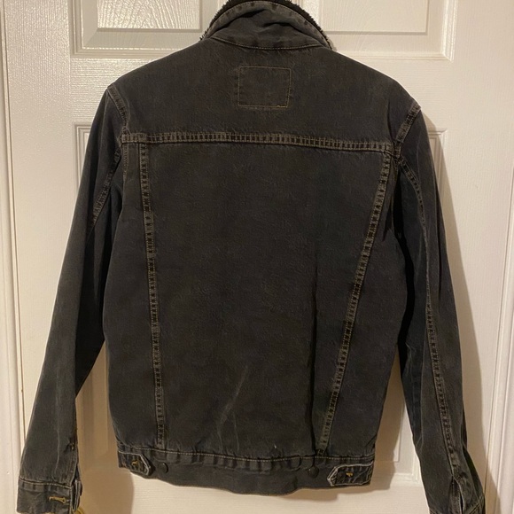 *SOLD* Zara Man Black Denim Sherpa Jacket (M) - Picture 2 of 2